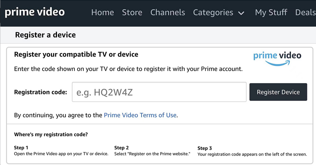 Amazon Prime Video Activation Guide