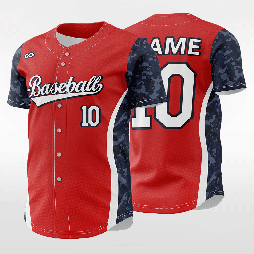 Blue Black Sublimated Custom 2-Button Baseball Jerseys | YoungSpeeds