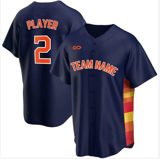Sun Side - Customized Men's Sublimated Full-Button Baseball Jersey