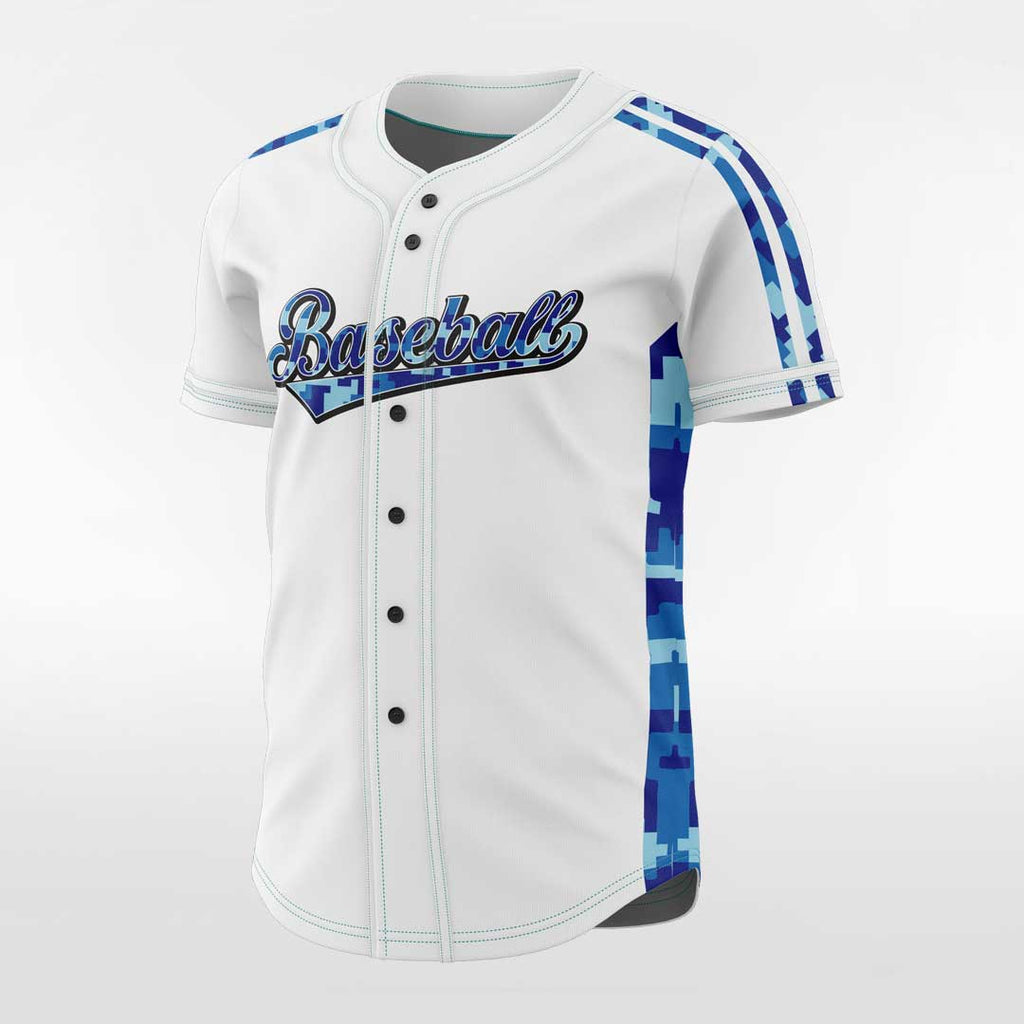 XTeamwear Swordfish - Customized Men's Sublimated Button Down Baseball Jersey White / XL