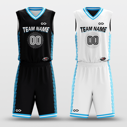 Ice Flower - Customized Reversible Sublimated Basketball Set