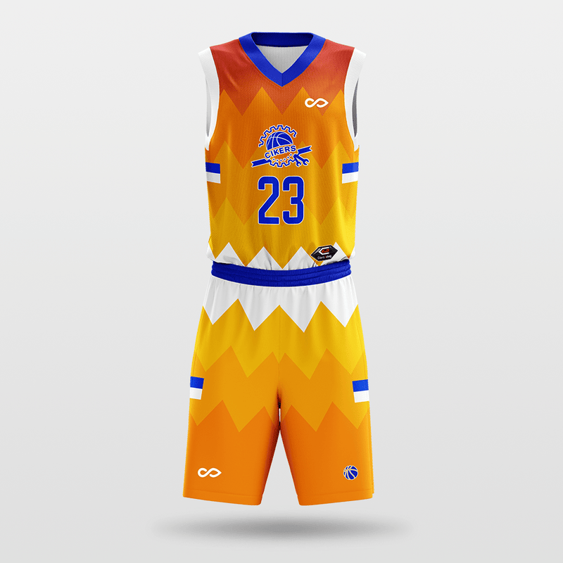 Orange Yellow Full Sublimation Basketball Jersey Design 2020