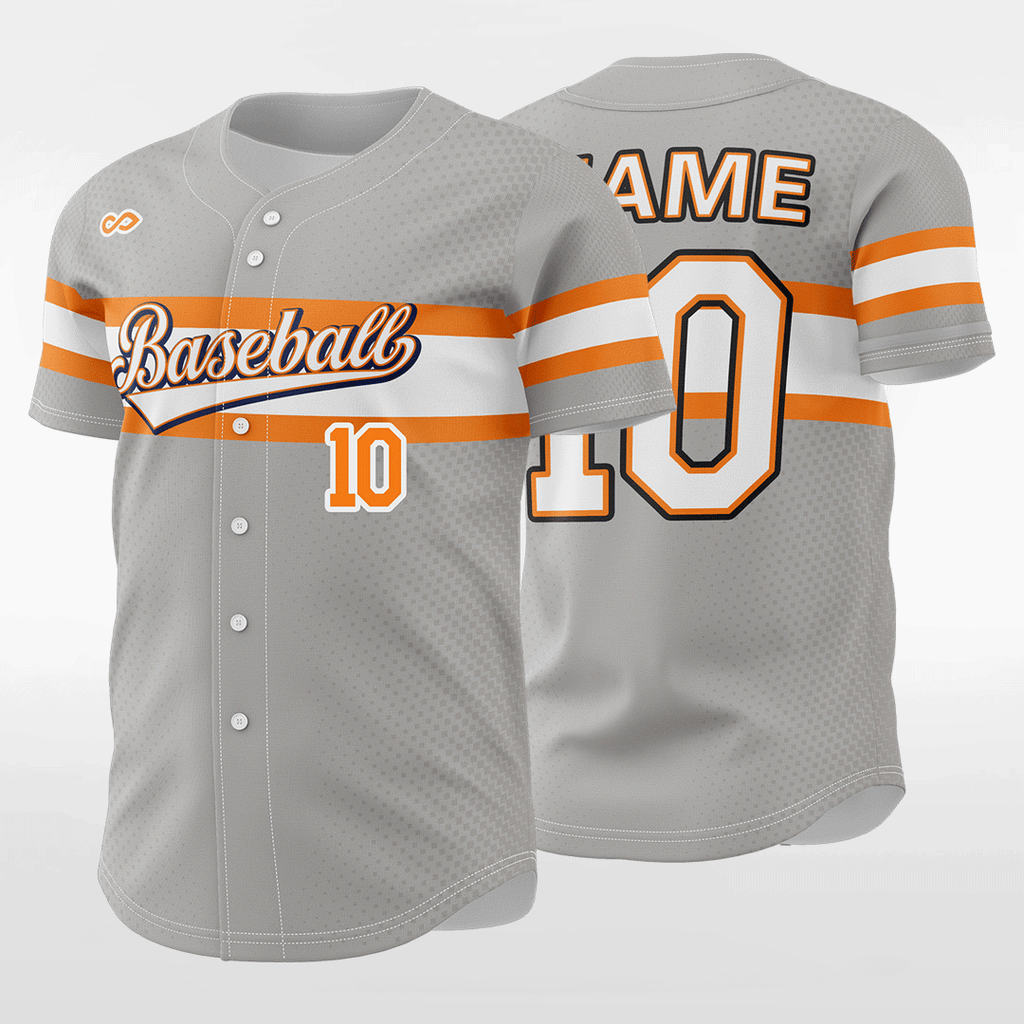 White Orange Custom Sublimated Baseball Jerseys For Team