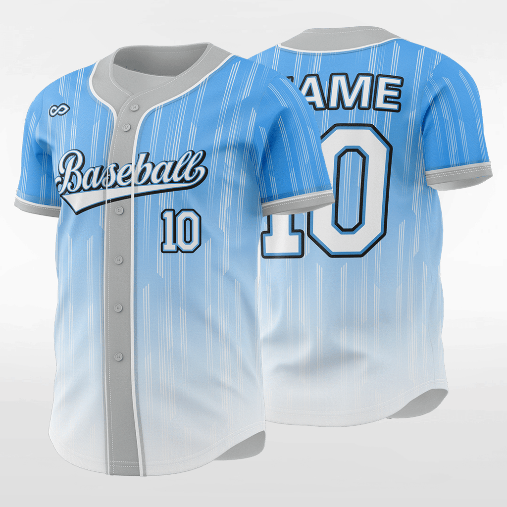  Custom Light Blue Baseball Jersey Button Down Shirt