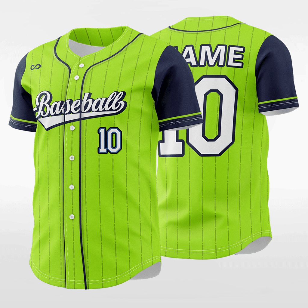 XTeamwear Nature - Customized Men's Sublimated Button Down Baseball Jersey Green / XXL