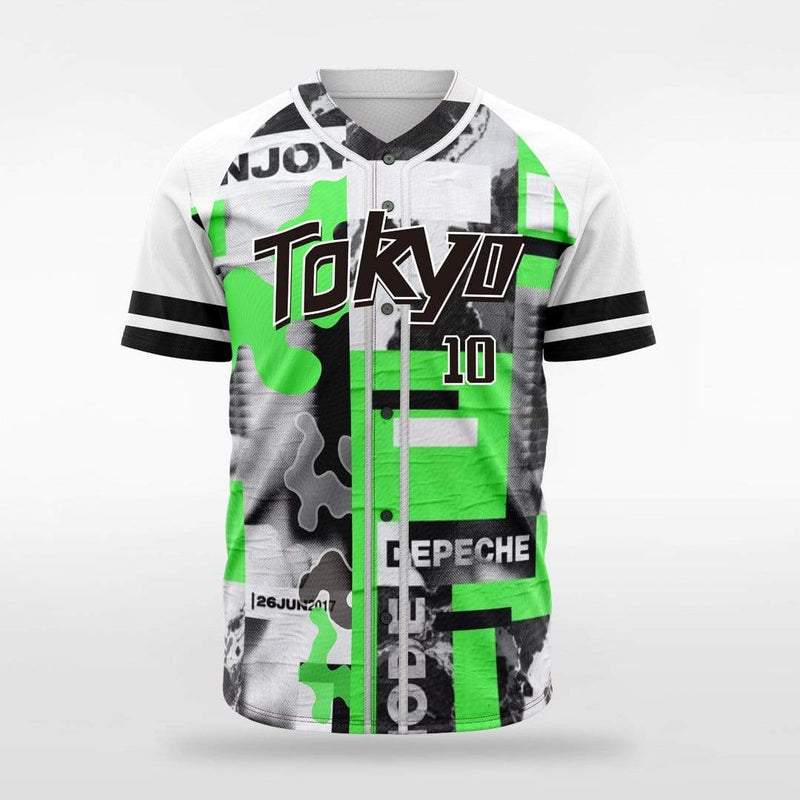 XTeamwear Top Speed - Customized Men's Sublimated Button Down Baseball Jersey Blue / XL