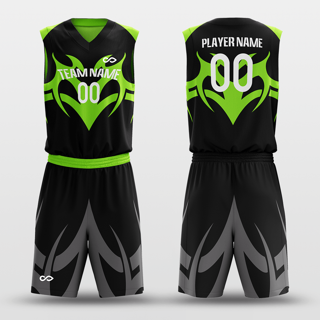 Green And Black Basketball Jersey Design Sublimation