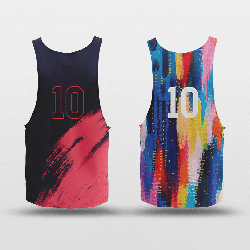 Custom Sublimated Basketball Jersey - Orange Galaxy