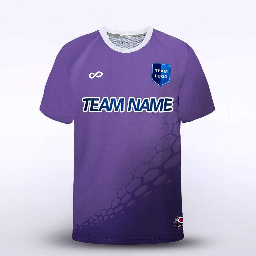 Comfortable Sublimation Ccustom Kids Soccer Jersey Purple And White